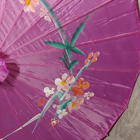 Hand Painted Oriented Umbrella - Picture 3 of 10